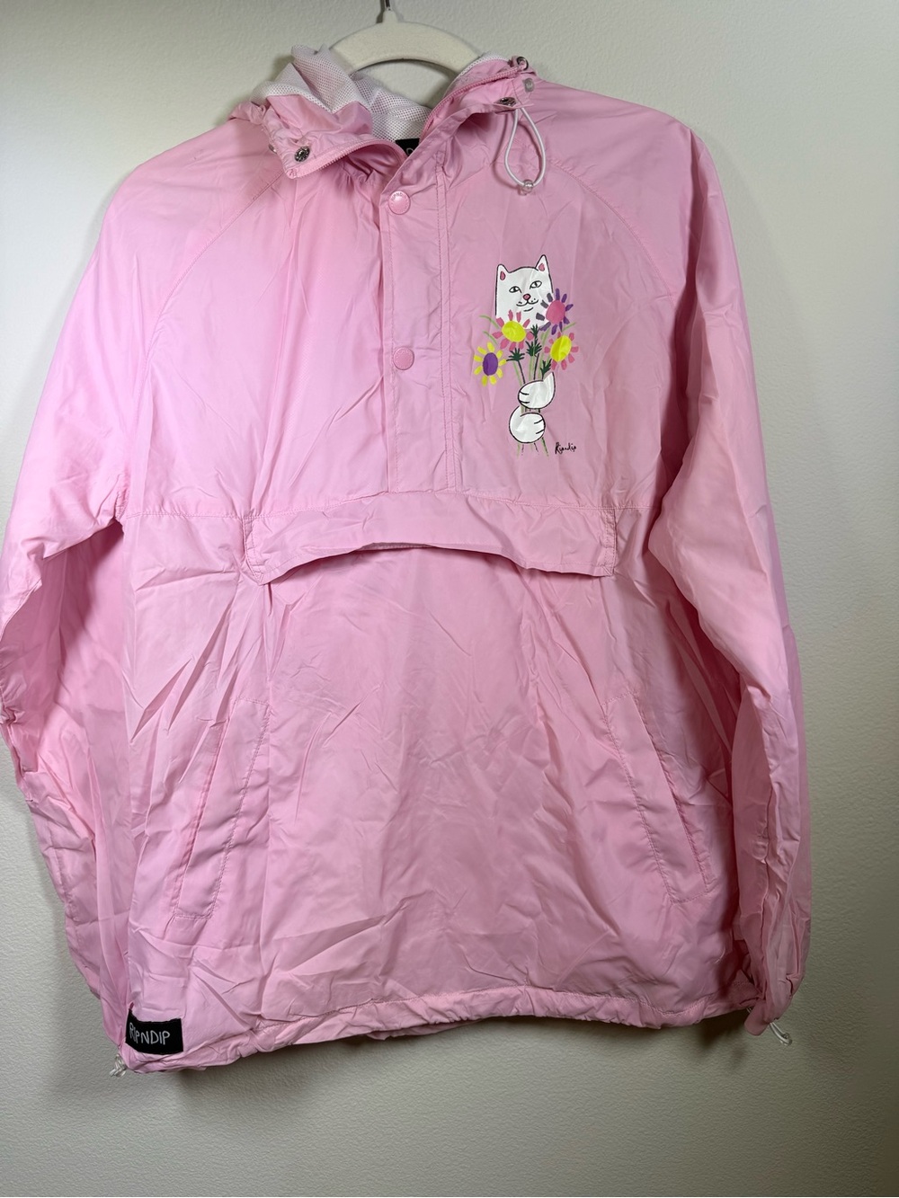 Ripndip Light Pink Cat Bouquet Pullover Lightweight Jacket